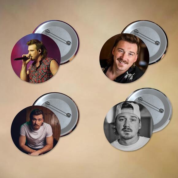 Morgan Wallen 1.5 inch Pinback Button 4 Pack Country Music Stocking Stuffer - Picture 1 of 1